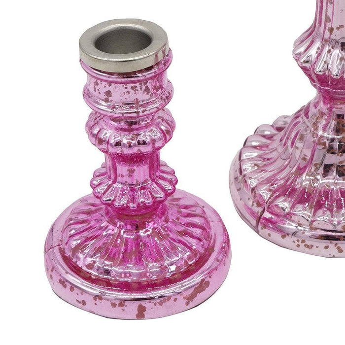 S/3 Luminary Treasures Candle Holders - Pink