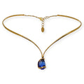 SAPPHIRE DROP CRYSTAL NECKLACE