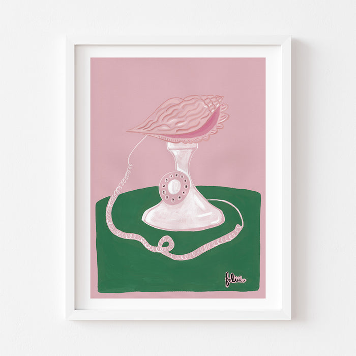 SEA SHELL PHONE, 11" X 14" — by Isabelle Feliu