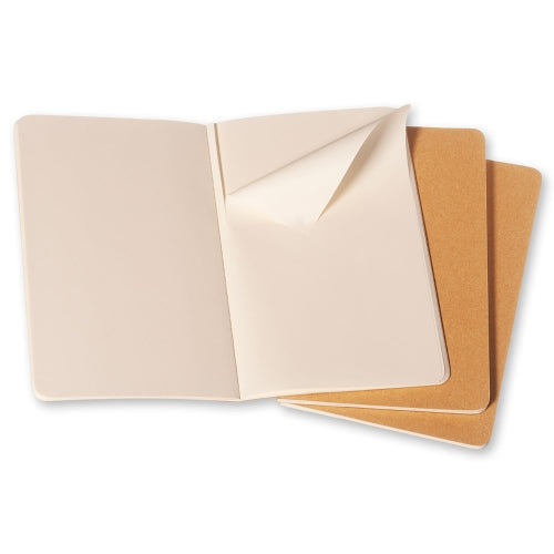 SET OF 3 CAHIER JOURNAL KRAFT (Different sizes + styles) — by Moleskine