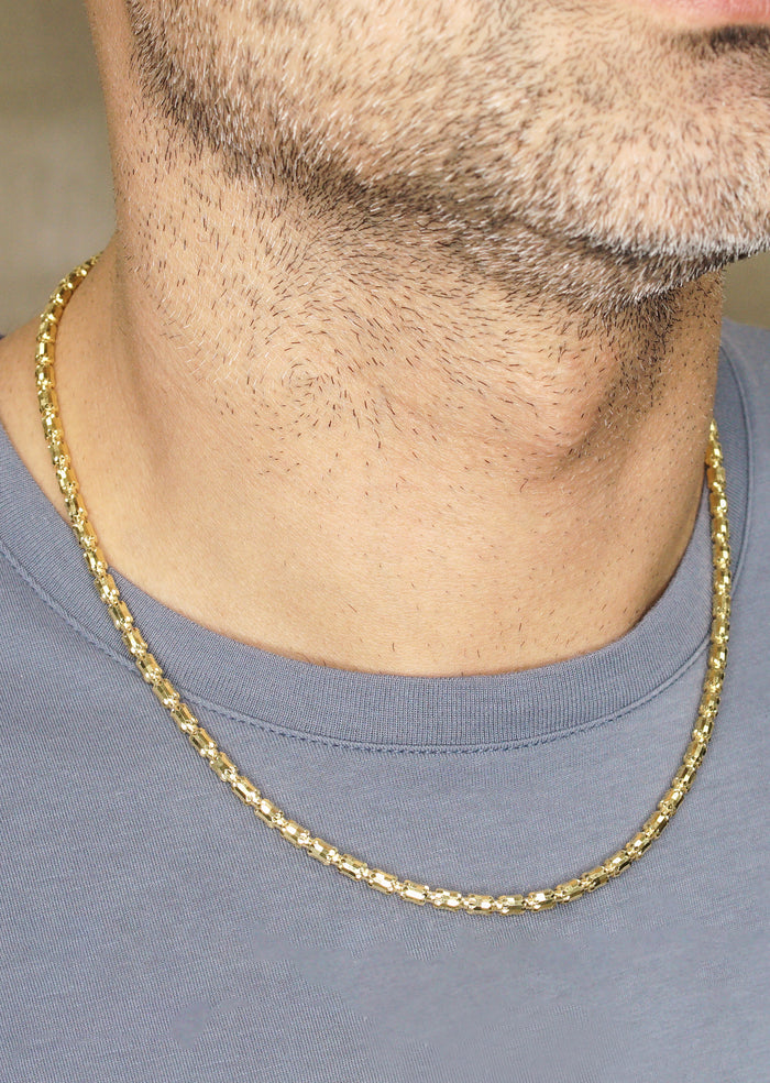 Silver Chain - Mens Gold Chain / Barrel Chain / 4 MM