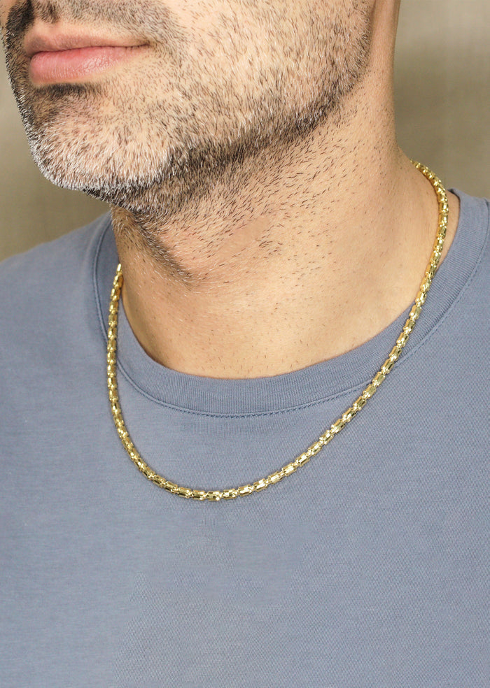 Silver Chain - Mens Gold Chain / Barrel Chain / 4 MM