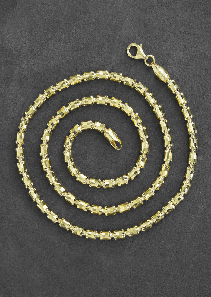 Silver Chain - Mens Gold Chain / Barrel Chain / 4 MM