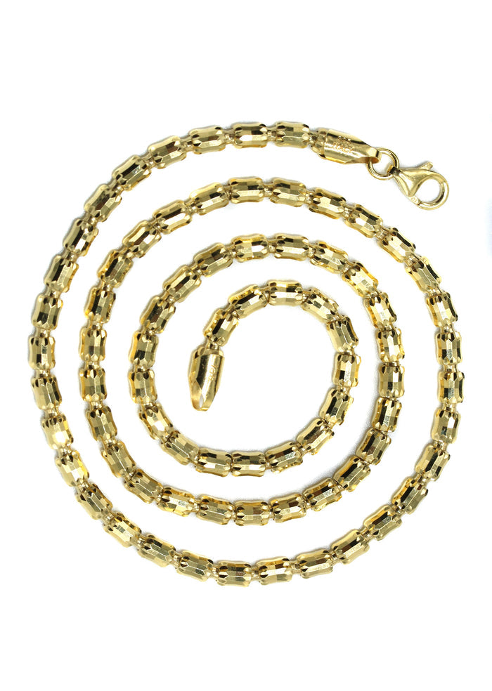Silver Chain - Mens Gold Chain / Barrel Chain