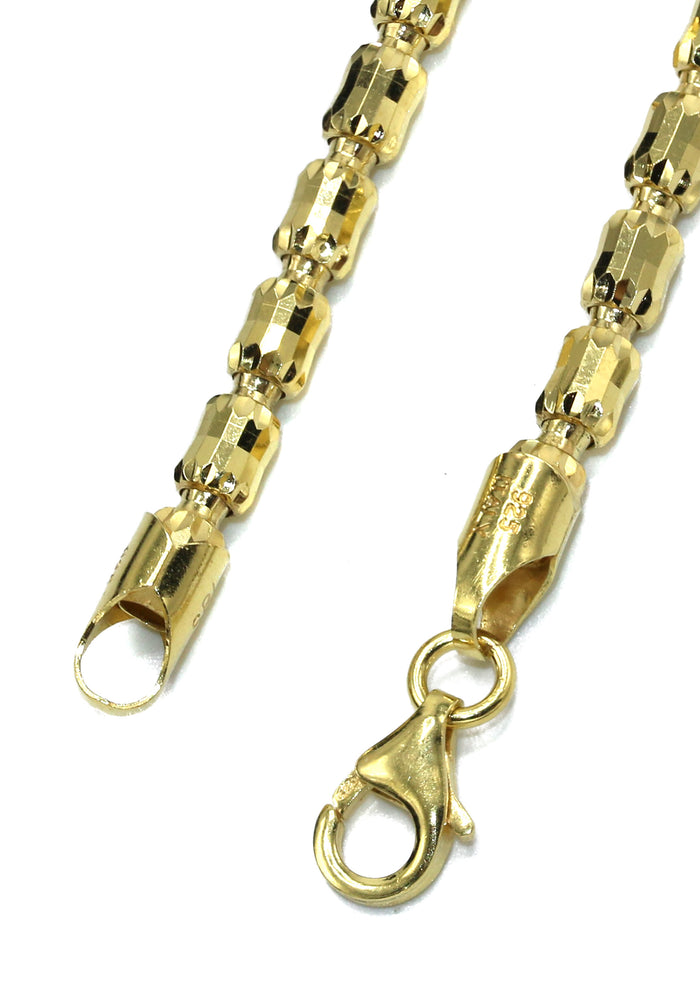 Silver Chain - Mens Gold Chain / Barrel Chain
