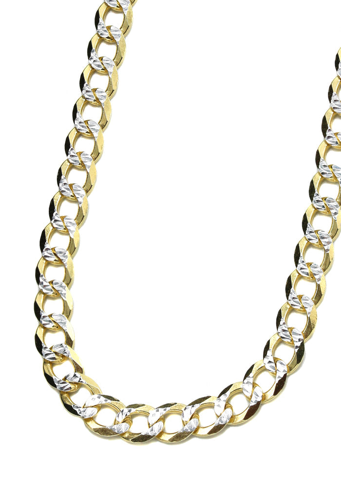 Silver Chain - Mens Gold Chain / Curb Cuban Diamond Cut Chain / 5 MM