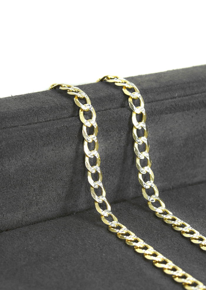 Silver Chain - Mens Gold Chain / Curb Cuban Diamond Cut Chain / 5 MM