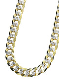 Silver Chain - Mens Gold Chain / Curb Cuban Diamond Cut Chain