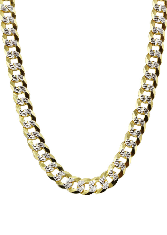 Silver Chain - Mens Gold Chain / Curb Cuban Diamond Cut Chain