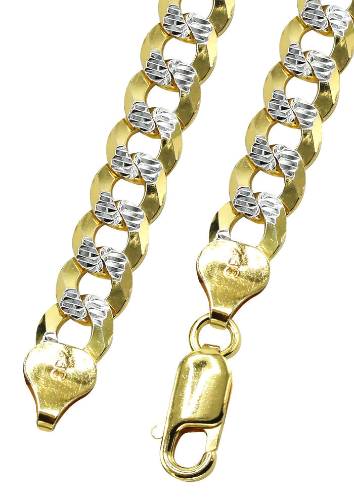 Silver Chain - Mens Gold Chain / Curb Cuban Diamond Cut Chain