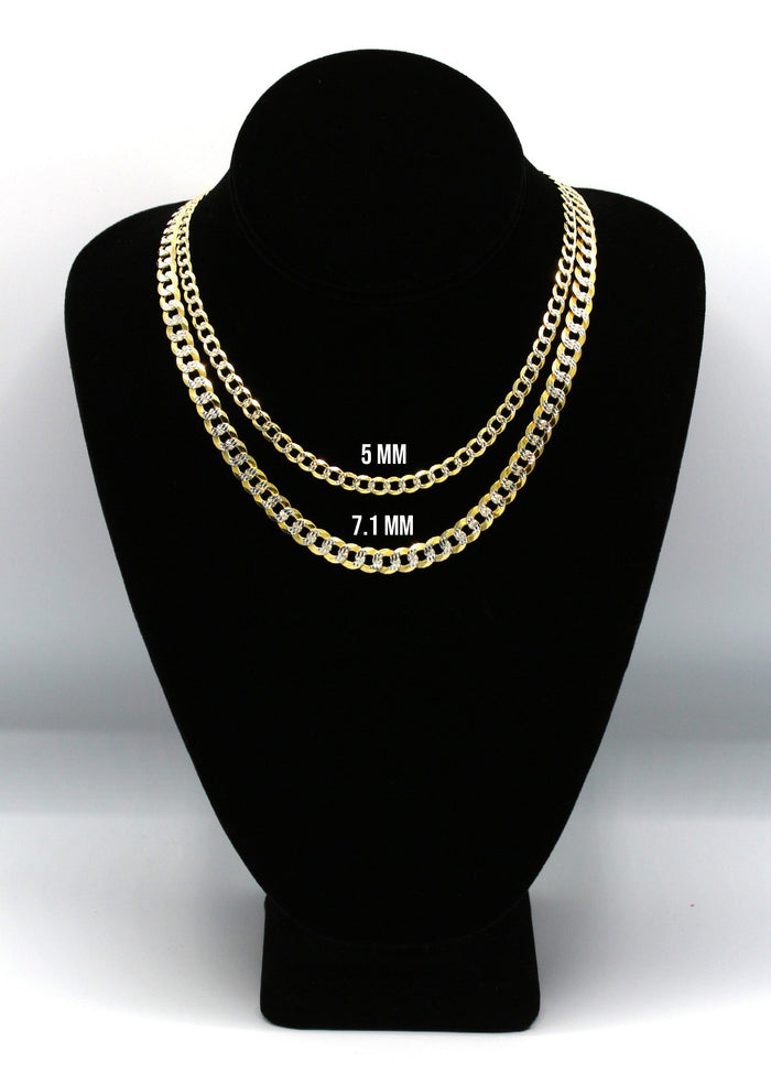Silver Chain - Mens Gold Chain / Curb Cuban Diamond Cut Chain