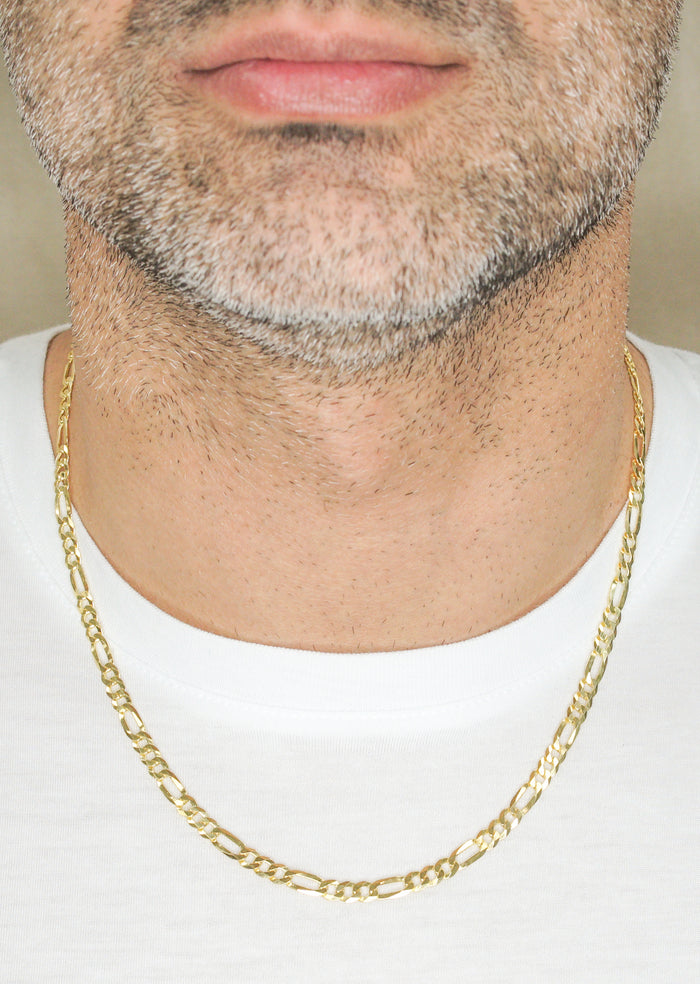 Silver Chain - Mens Gold Chain / Figaro Chain / 5 MM