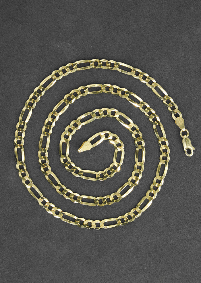 Silver Chain - Mens Gold Chain / Figaro Chain / 5 MM
