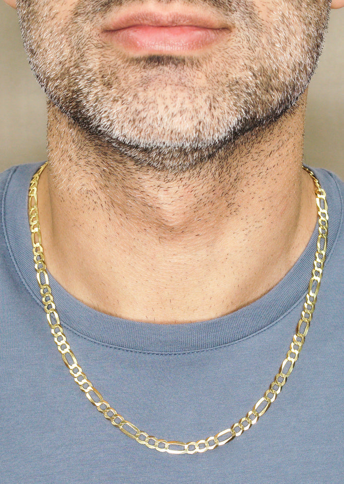 Silver Chain - Mens Gold Chain / Figaro Chain / 5.6 MM