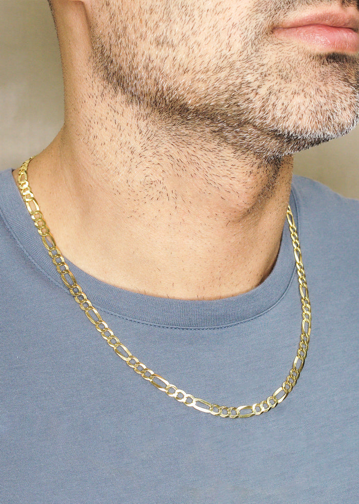 Silver Chain - Mens Gold Chain / Figaro Chain / 5.6 MM