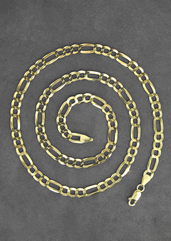 Silver Chain - Mens Gold Chain / Figaro Chain / 5.6 MM