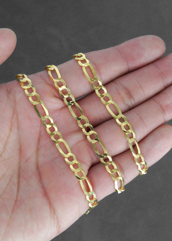 Silver Chain - Mens Gold Chain / Figaro Chain / 5.6 MM