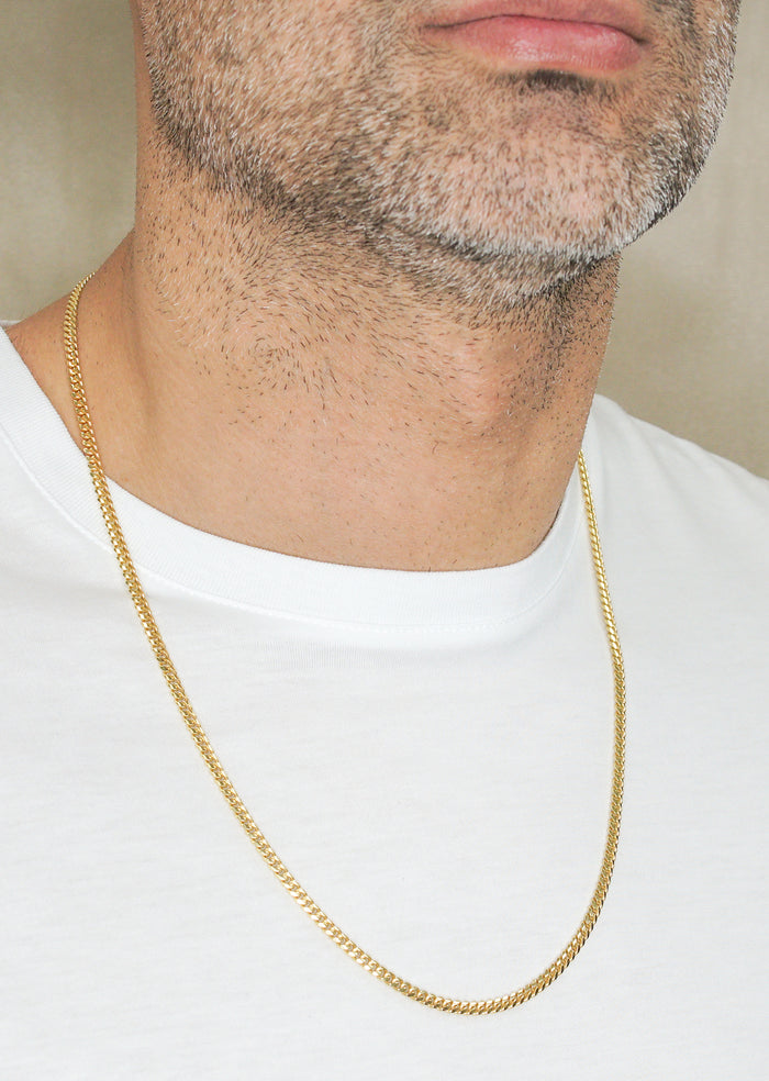 Silver Chain - Mens Gold Chain / Miami Cuban Link Chain / 3.5 MM