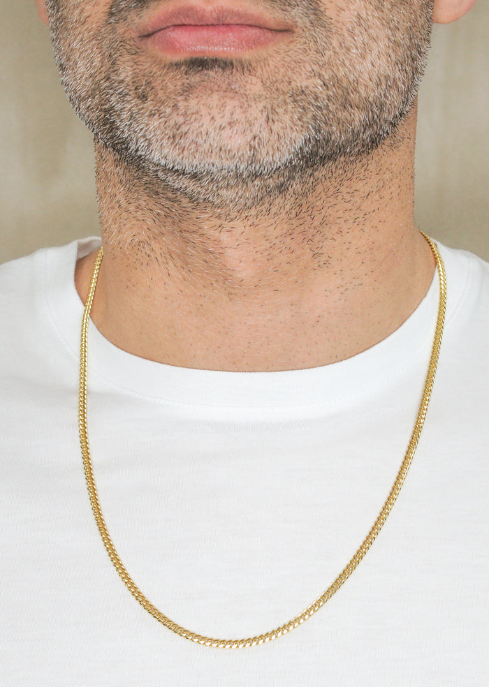 Silver Chain - Mens Gold Chain / Miami Cuban Link Chain / 3.5 MM