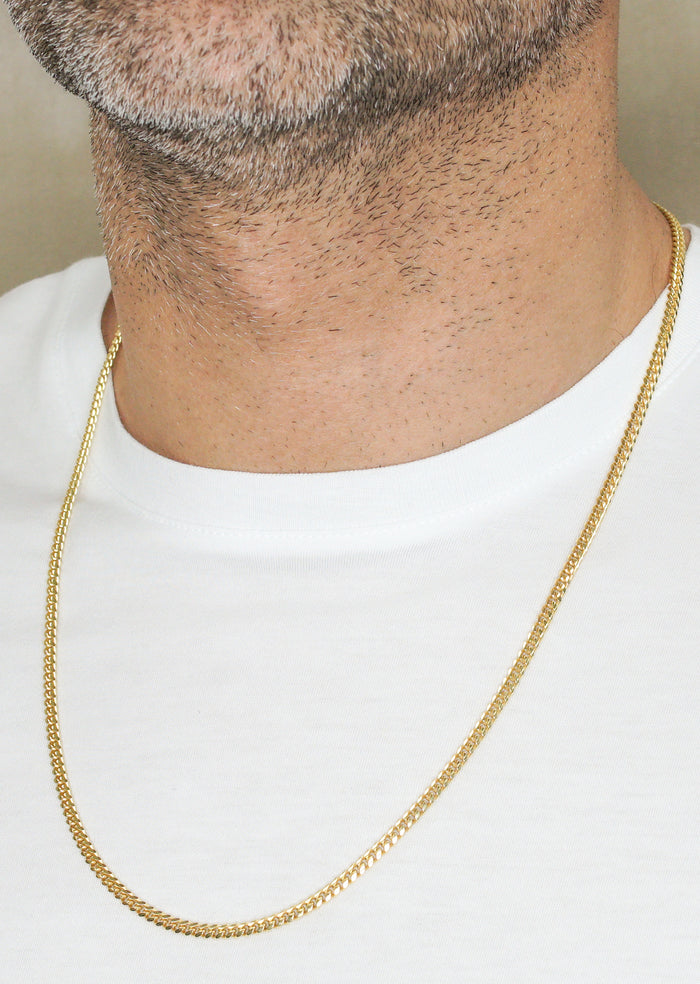 Silver Chain - Mens Gold Chain / Miami Cuban Link Chain / 3.5 MM