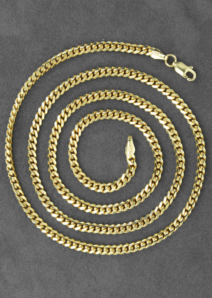 Silver Chain - Mens Gold Chain / Miami Cuban Link Chain / 3.5 MM