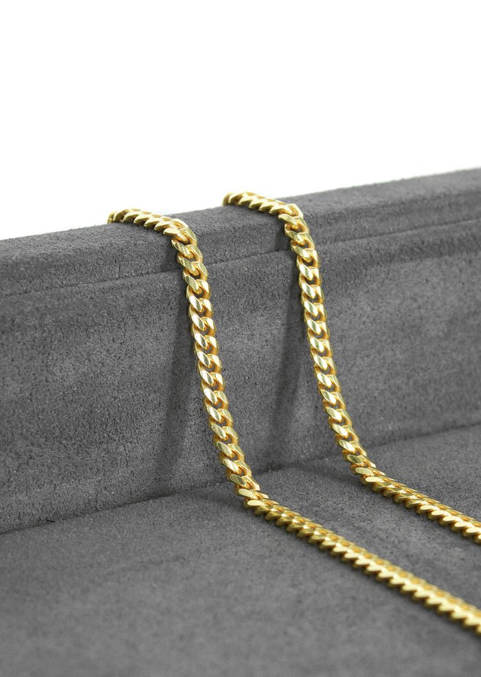 Silver Chain - Mens Gold Chain / Miami Cuban Link Chain / 3.5 MM