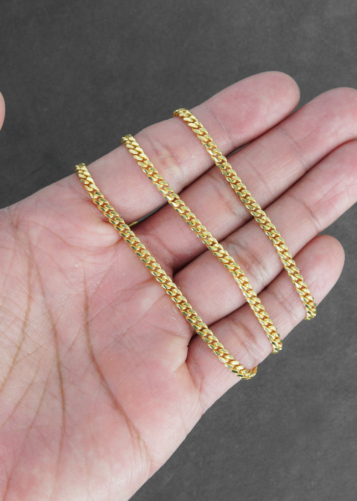Silver Chain - Mens Gold Chain / Miami Cuban Link Chain / 3.5 MM