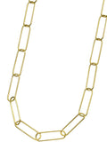 Silver Chain - Mens Gold Chain / Oval Paper Clip Chain