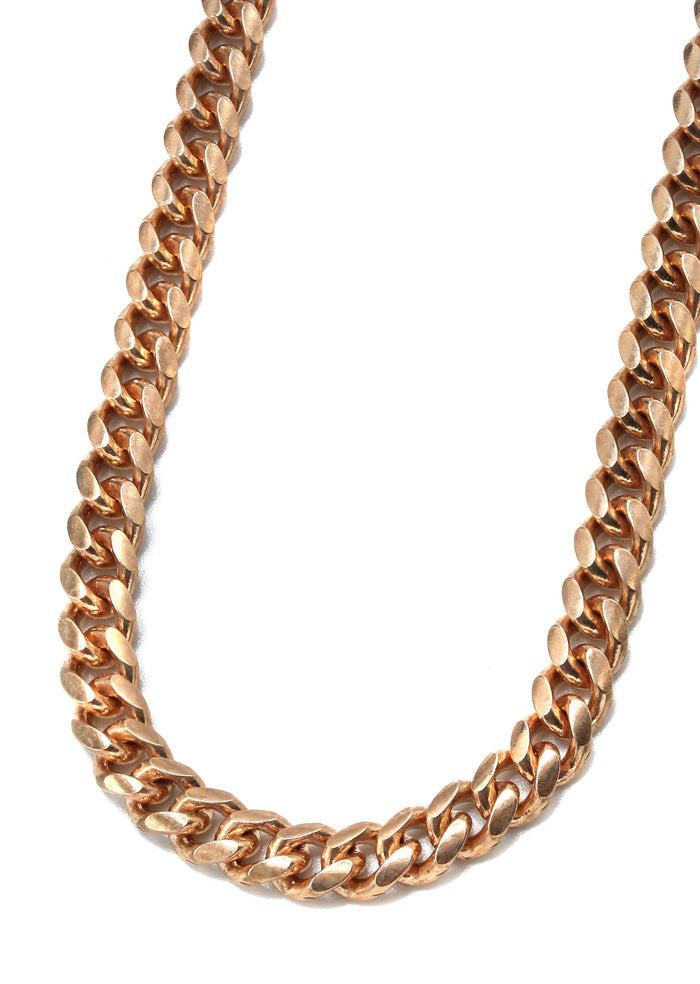 Silver Chain - Mens Rose Gold Chain / Miami Cuban Link Chain