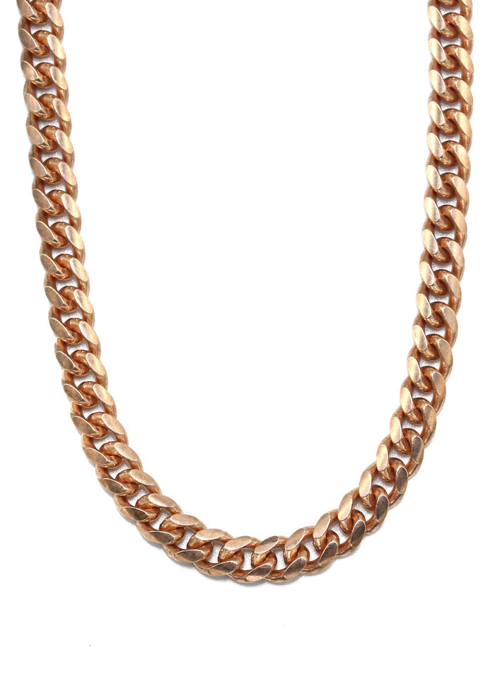 Silver Chain - Mens Rose Gold Chain / Miami Cuban Link Chain