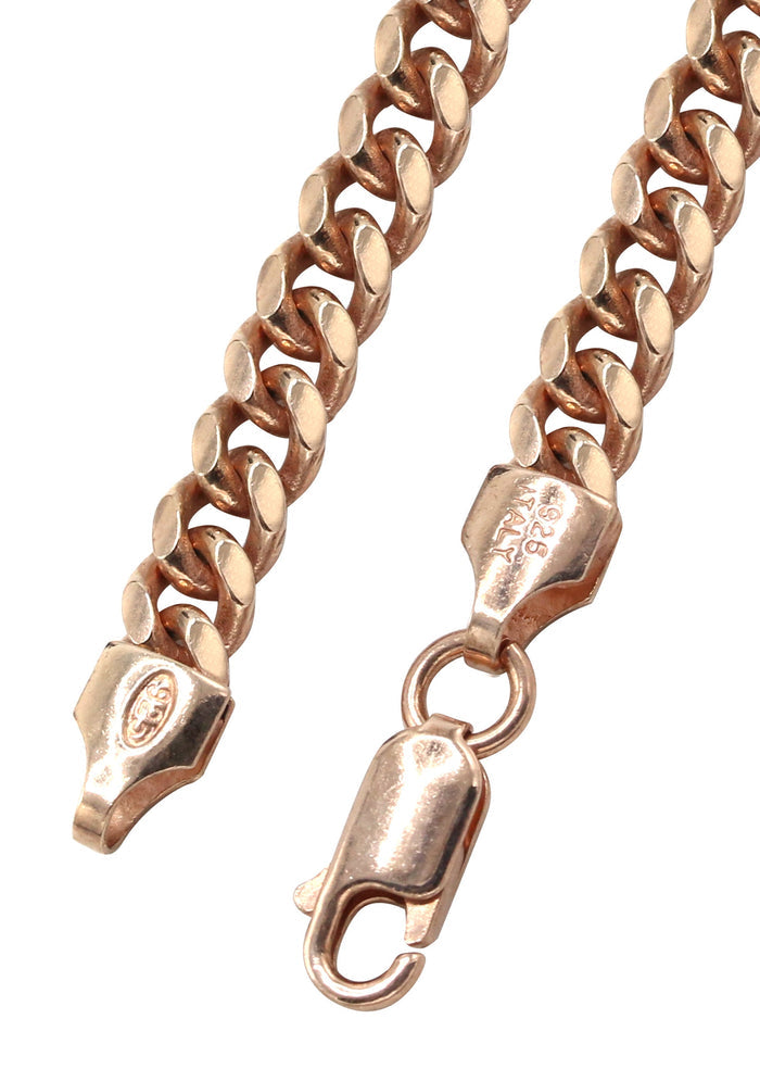 Silver Chain - Mens Rose Gold Chain / Miami Cuban Link Chain
