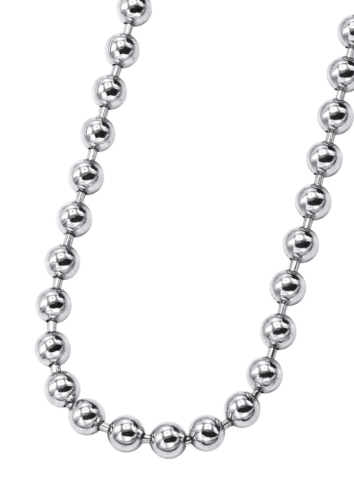 Silver Chain - Mens White Chain Ball/Bead Chain