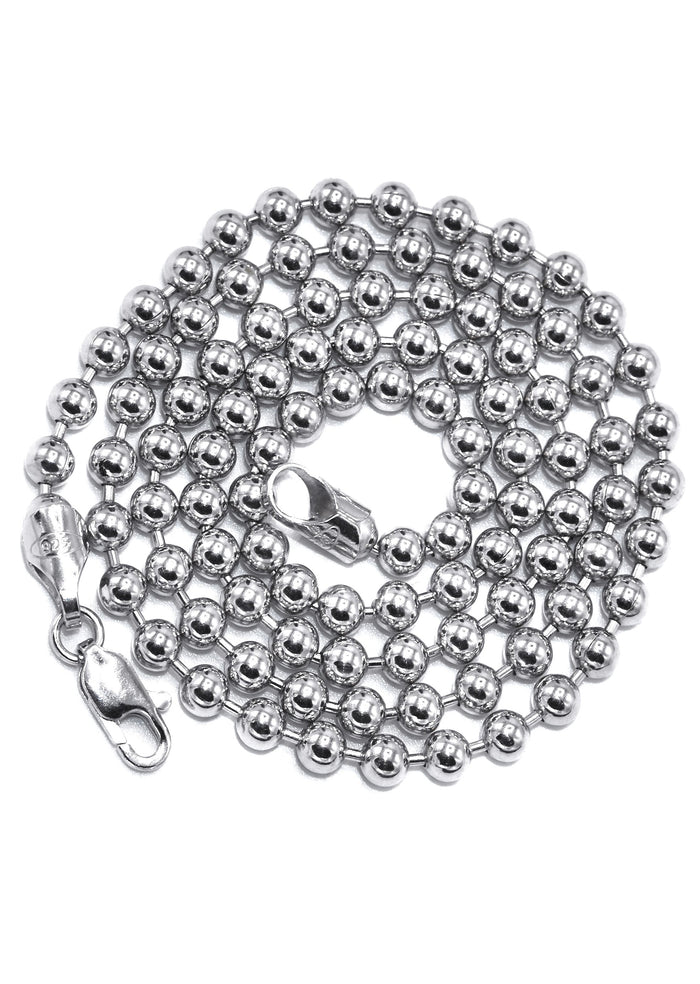 Silver Chain - Mens White Chain Ball/Bead Chain