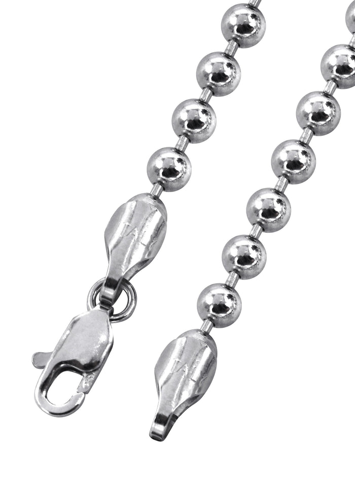 Silver Chain - Mens White Chain Ball/Bead Chain