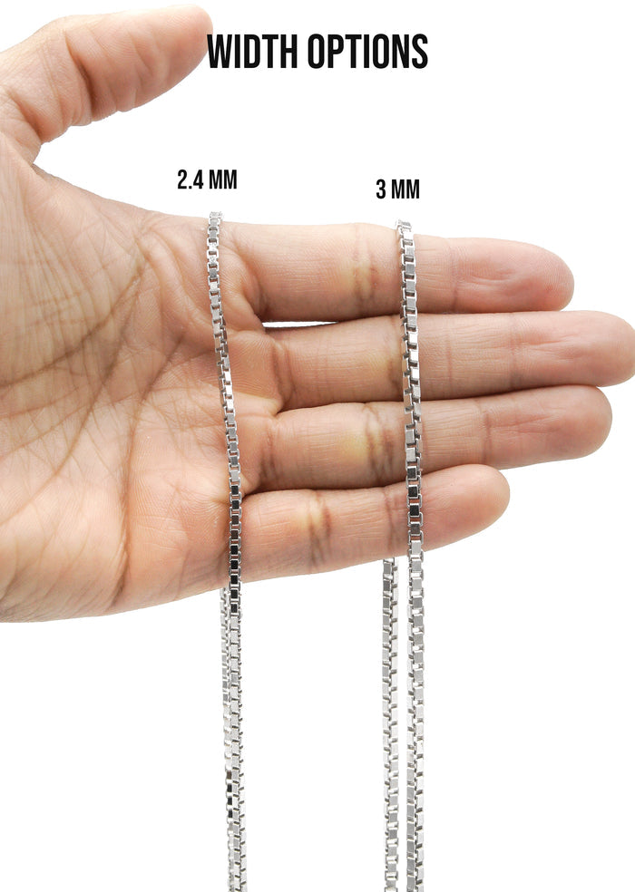 Silver Chain - Mens White Chain / Box Chain