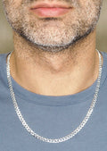 Silver Chain - Mens White Chain / Curb Chain / 5 MM