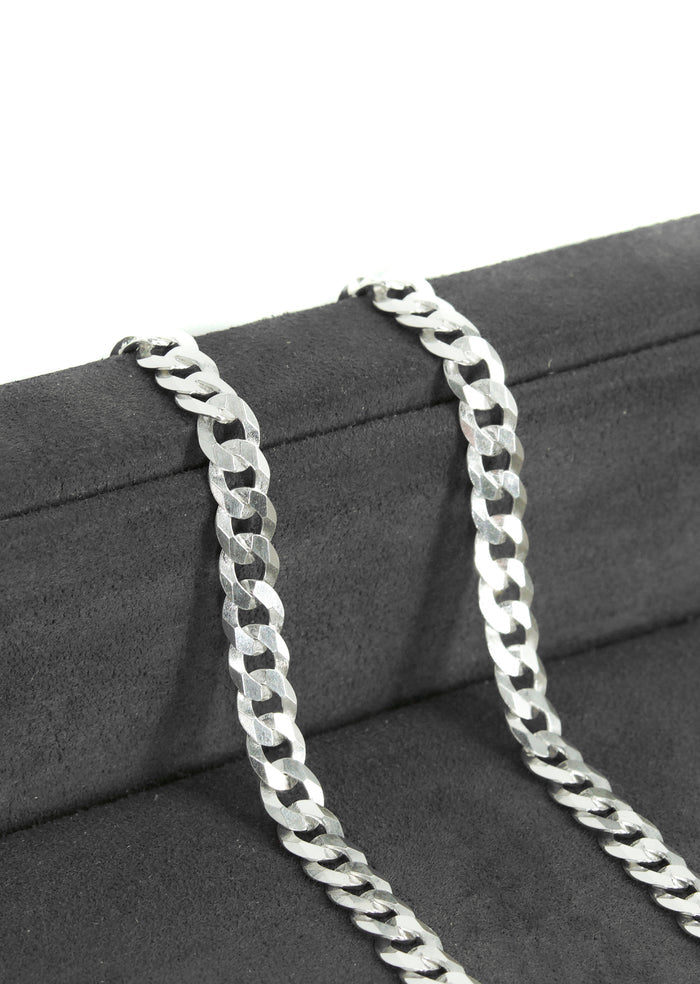 Silver Chain - Mens White Chain / Curb Chain / 5 MM