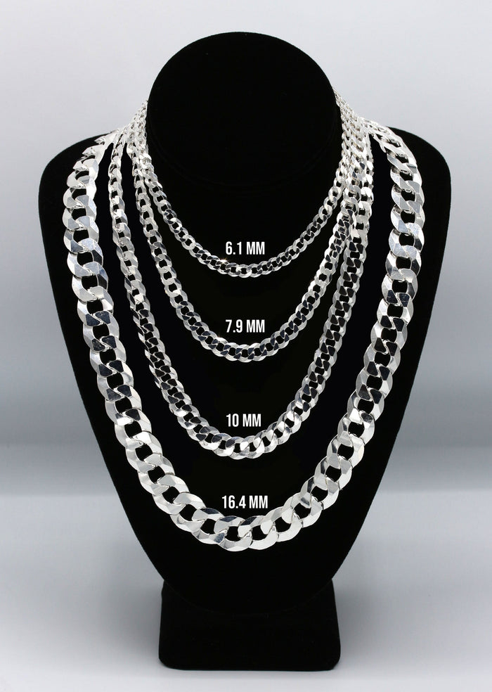 Silver Chain - Mens White Chain / Curb Chain