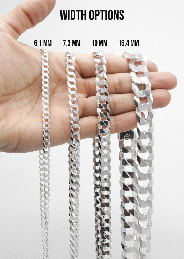 Silver Chain - Mens White Chain / Curb Chain