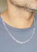Silver Chain - Mens White Chain / Figaro Chain / 5 MM