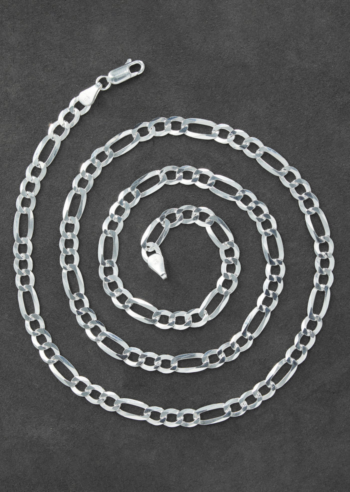 Silver Chain - Mens White Chain / Figaro Chain / 5 MM