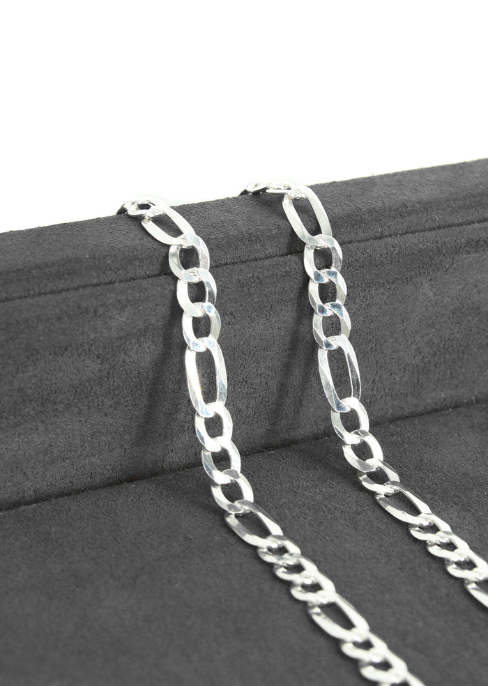 Silver Chain - Mens White Chain / Figaro Chain / 5 MM