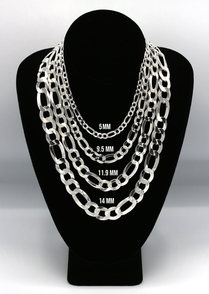 Silver Chain - Mens White Chain / Figaro Chain