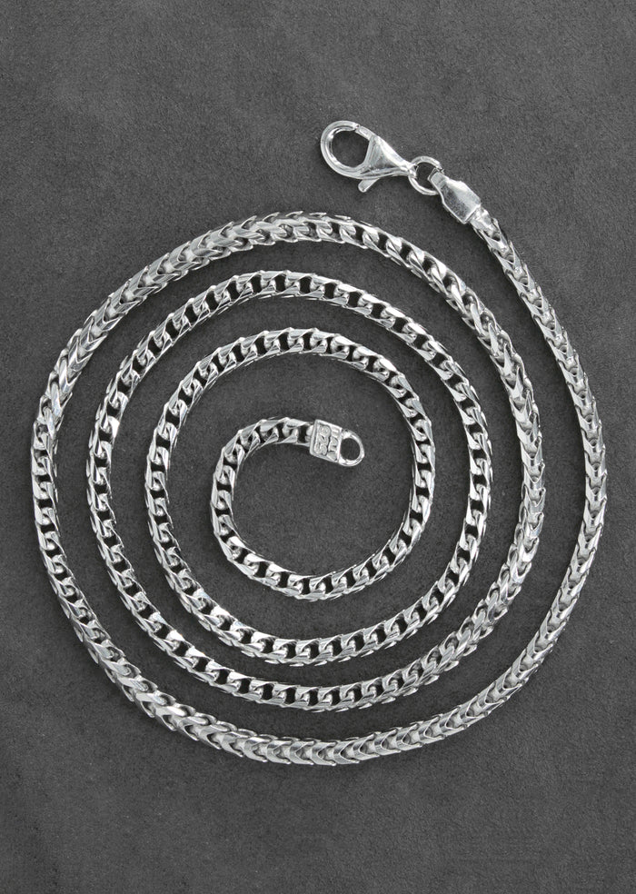 Silver Chain - Mens White Chain / Franco Chain / 2.3 MM