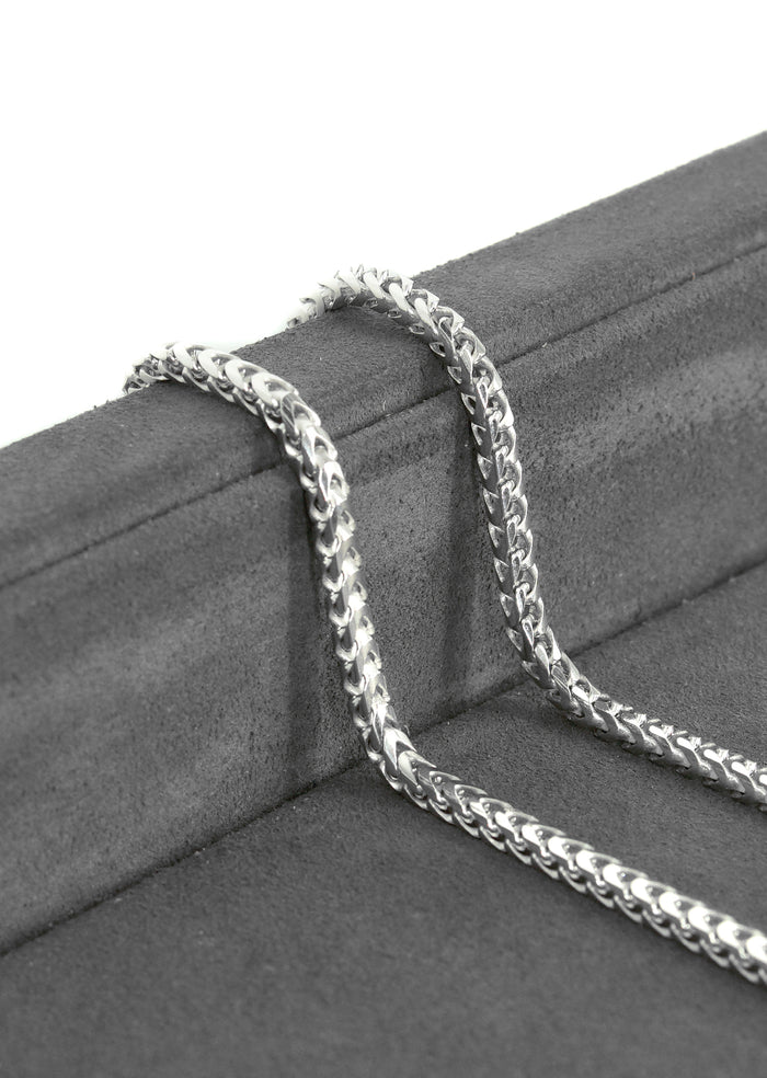 Silver Chain - Mens White Chain / Franco Chain / 2.3 MM