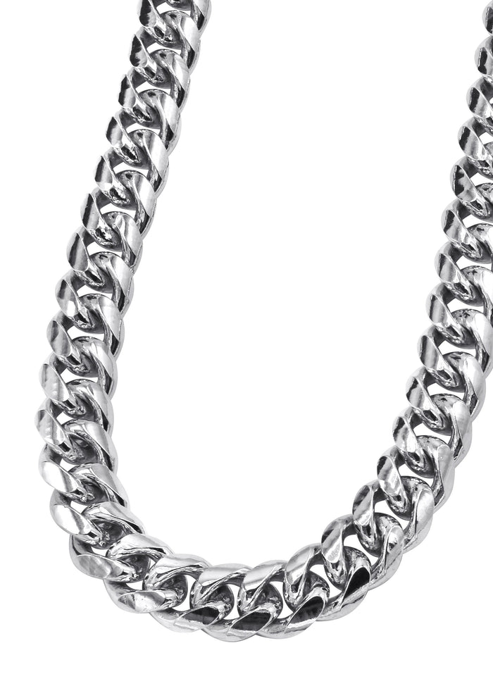 Silver Chain - Mens White Chain / Miami Cuban Link