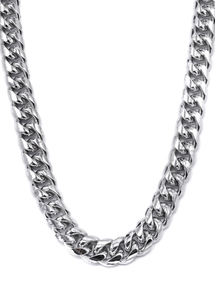 Silver Chain - Mens White Chain / Miami Cuban Link