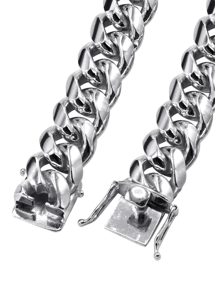 Silver Chain - Mens White Chain / Miami Cuban Link