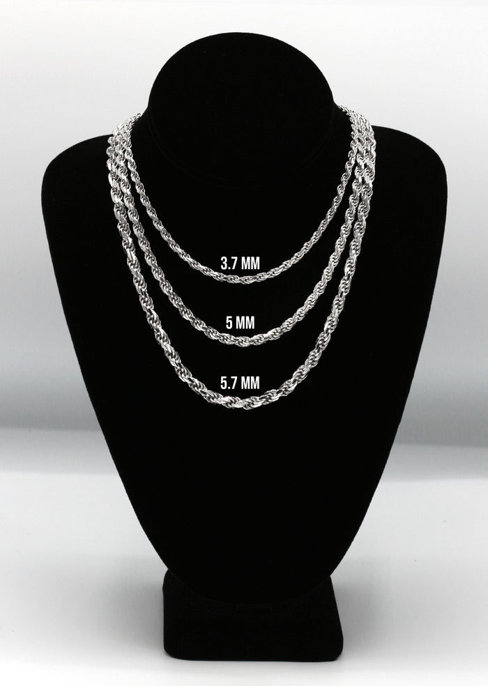 Silver Chain - Mens White Chain / Rope Chain