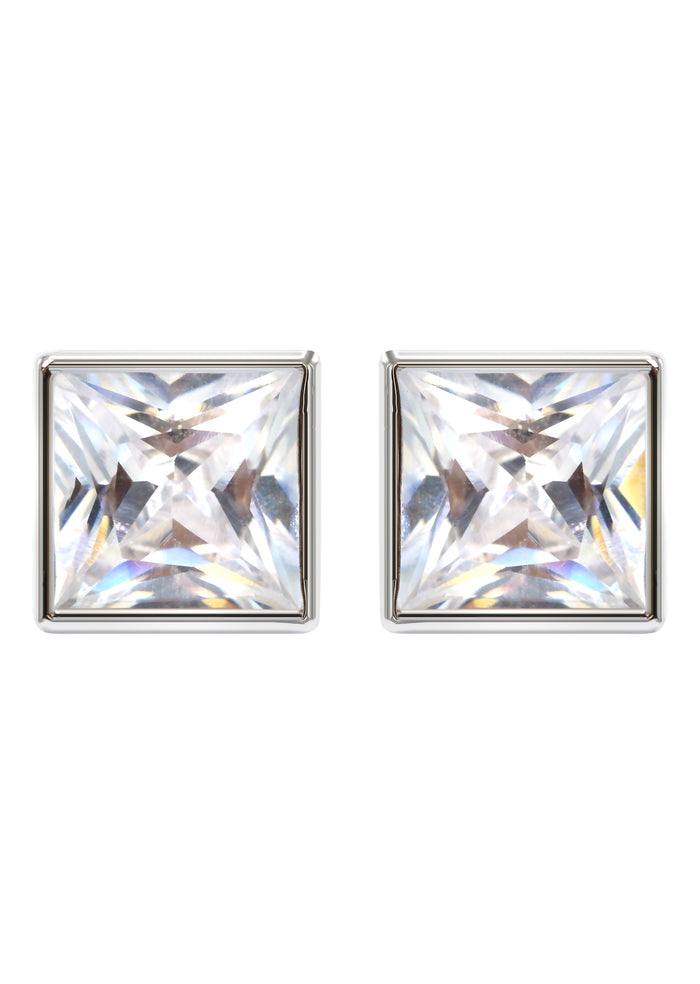 Silver Clear CZ Stud Earrings | Appx. 5.4 Grams